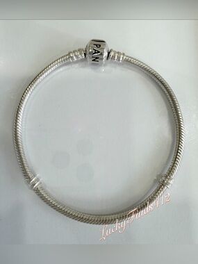 Authentic Pandora Moments Barrel Clasp Snake Chain Bracelet 8.3”
